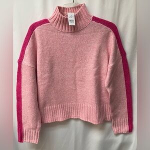 LOFT Pink and Fuchsia Turtleneck Sweater